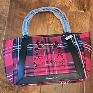 New Victoria's Secret plaid canvas tote bag